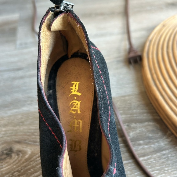 L.A.M.B Black Suede Women's Heels - Picture 10 of 12